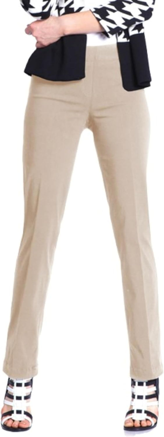 Women'S Wide Band Pull-On Relaxed Leg Pant with Tummy Control
