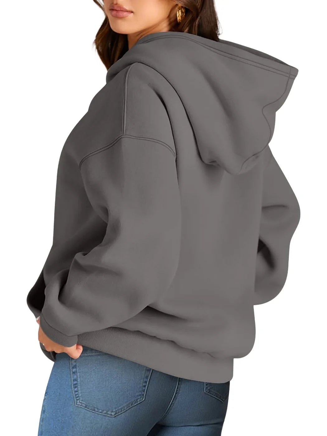 Hoodies for Women Fleece Hooded Sweatshirts Oversized Pullover Long Sleeve Ladies Tops with Pocket