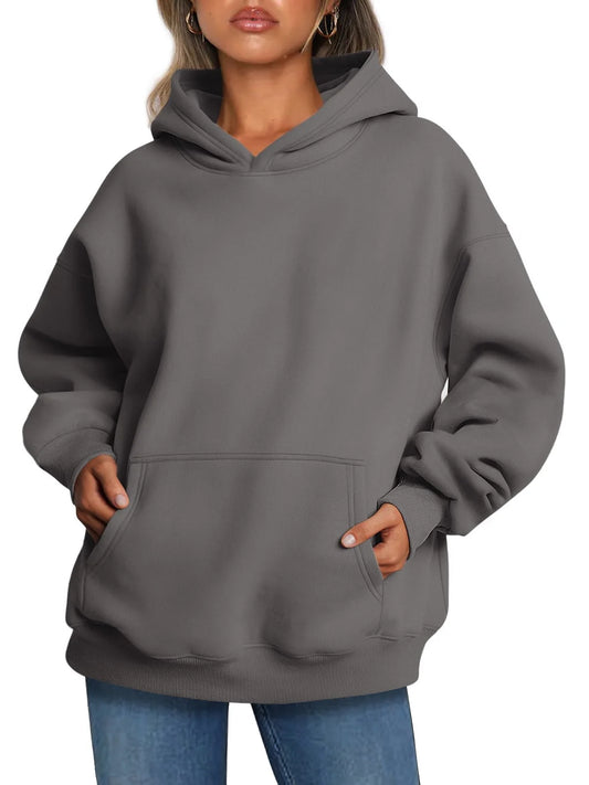 Hoodies for Women Fleece Hooded Sweatshirts Oversized Pullover Long Sleeve Ladies Tops with Pocket