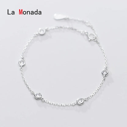 Black White Blue Red Bead Bracelets for Women 925 Sterling Silver Bracelet Trendy Fashion Jewelry Womens Accessories
