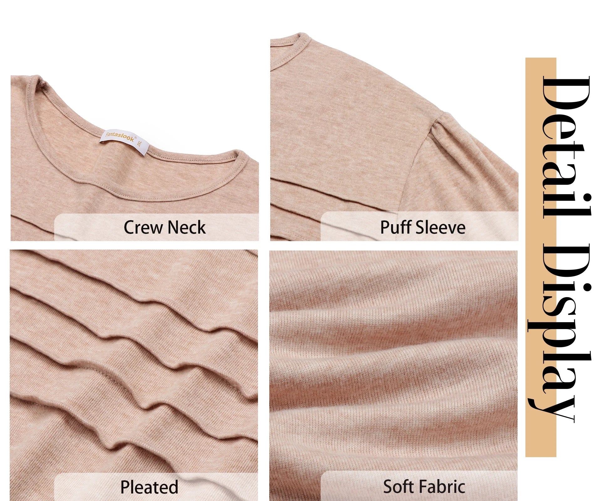 Long Sleeve Shirts for Women Fall Dressy Casual Blouses Fashion Pleated Tunic Tops