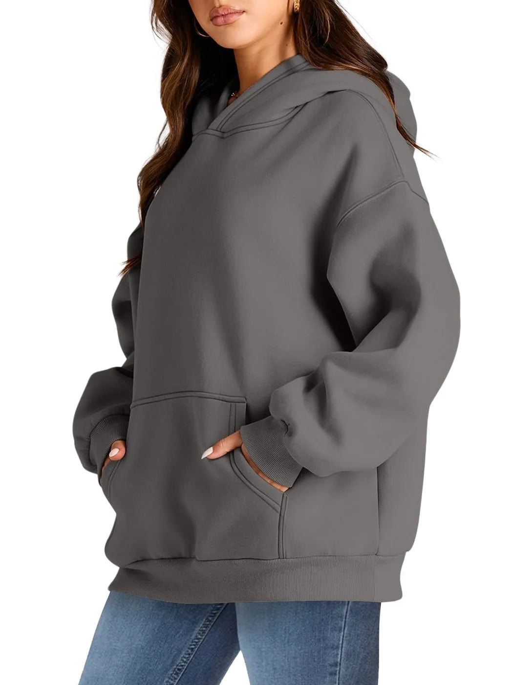 Hoodies for Women Fleece Hooded Sweatshirts Oversized Pullover Long Sleeve Ladies Tops with Pocket