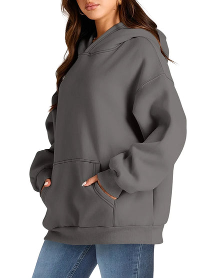 Hoodies for Women Fleece Hooded Sweatshirts Oversized Pullover Long Sleeve Ladies Tops with Pocket