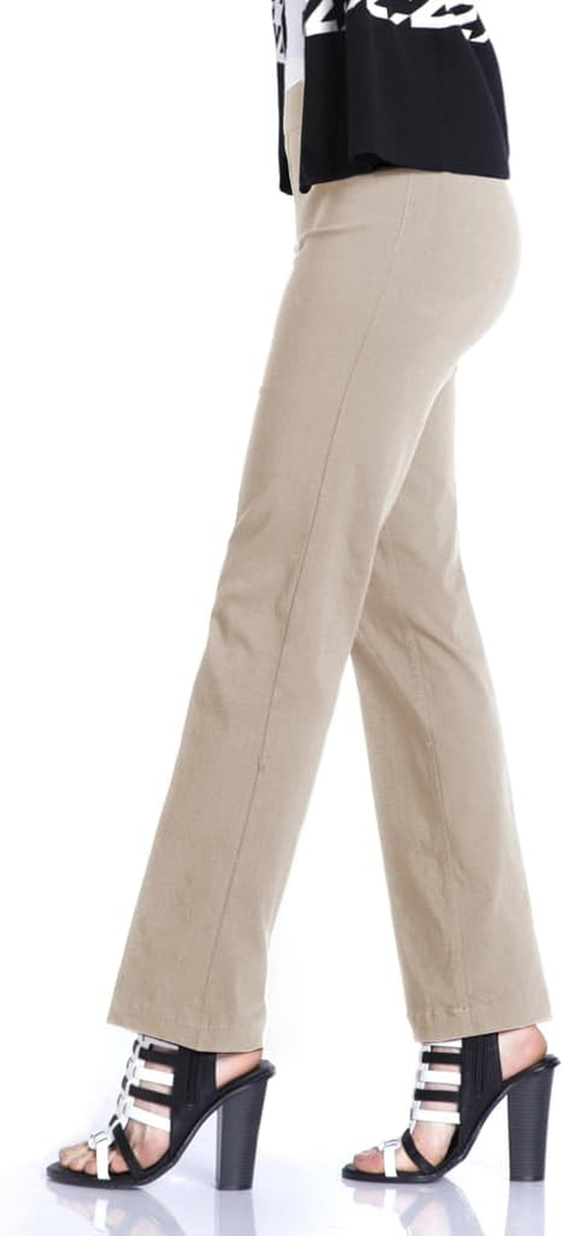 Women'S Wide Band Pull-On Relaxed Leg Pant with Tummy Control
