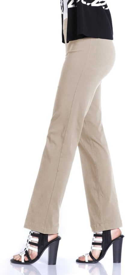 Women'S Wide Band Pull-On Relaxed Leg Pant with Tummy Control